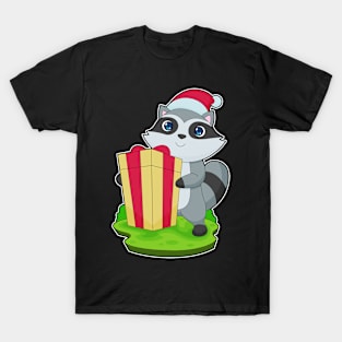 Racoon Christmas Santa hat T-Shirt